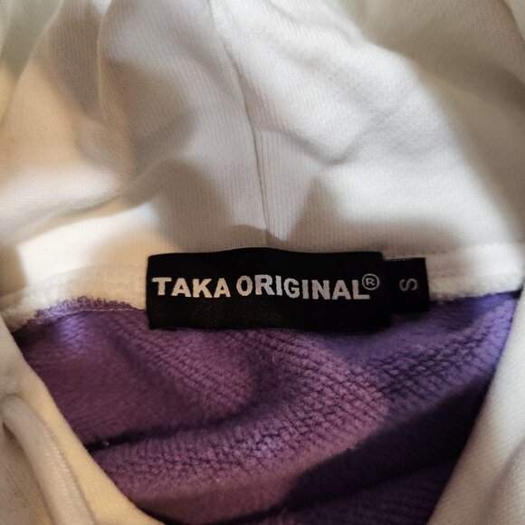 TAKA ORIGINAL Hoodie Moody Bob Womens Small Purple White Drawstring Sweatshirt‎ - Picture 13 of 15